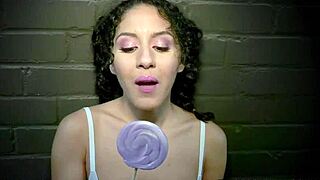 Sexy black teen 18+ brunette rides big pricks with wild talent