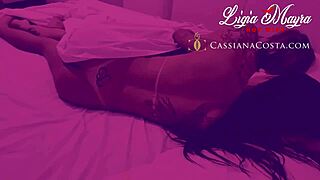 Watch me drink cum with my friend Cassiana Costa in this hot threesome?