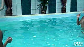 Kari, Mea Melone, and Victoria Daniels give an epic blowjob with deepthroat action.