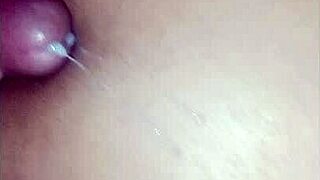 Watch the amateur get bent over in doggystyle, take cock deep, and cumshot on pussy homemade