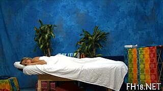 Massage session turns into steamy action on camera