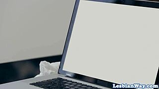 Watch this lesbian babe in spex grind her pussy on that beauty?