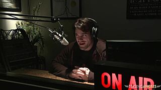 blonde hottie with big tits meets a radio show host