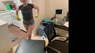 Nympho Naomi fucks as sexy maid with shaved pussy and big boobs