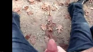 amateur gives titjob in the park
