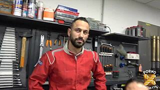 aurrora the naughty saleswoman loves handling two cocks at once