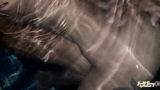 She starts bent over in the pool! Ends with cum on her face!