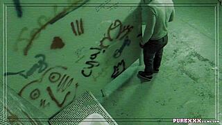 Blonde whore devours big black cock