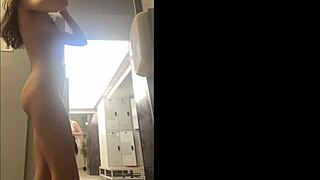 Dressing Up in Public Gym Changing Room Caught on Cam