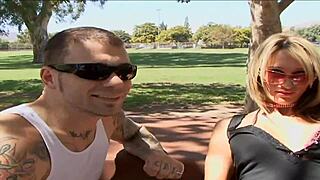 Sarah, the blonde milf, gets excited fucking other men while he watches.