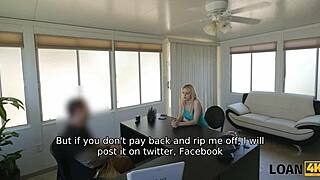 I, the naughty blonde, suck cock in office interview for cash. Oops, drilled too!