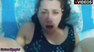 curious teen with big ass masturbates blowjob big cock and pussy fuck