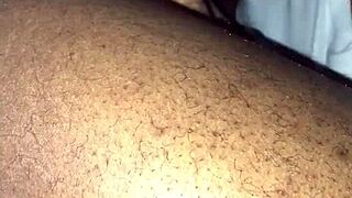 Look at all that spit on her big black ass