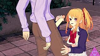 oshi no ko hoshino ruby has sex blowjob handjob cumshot