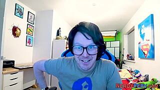 watch this slutty amateur tricked into giving blowjob to nerds