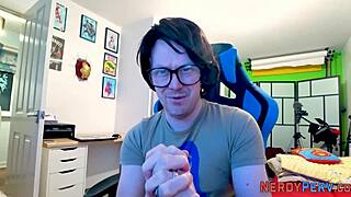 watch this slutty amateur tricked into giving blowjob to nerds