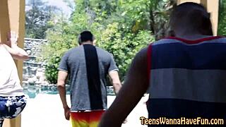 hey, that reality teen babe got a facial after blowjob outdoors