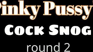 Pinky says, 'I'm snogging that cock again in round two with my shaved pussy.'