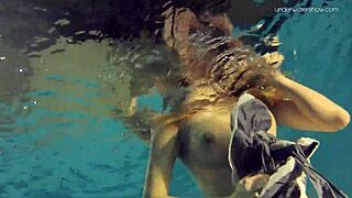 super hot underwater girls stripping and masturbating together