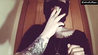 Chubby European woman smokes cigarette in two horny videos.