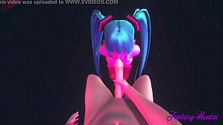 vocaloid hentai 3d pov miku blowjob in striptease club