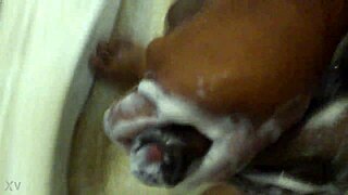 Intense masturbation session in the shower