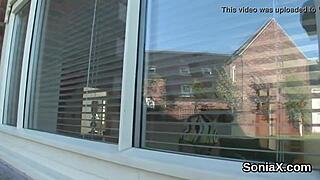 i'm sonia, an unfaithful british milf, presenting my large tits in lingerie