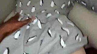 Sexy girl lounges on my couch