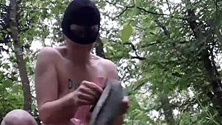 Solo Session In The Forest With BDSM Elements