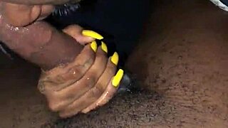 Thot eagerly slurps on massive black cock 😍