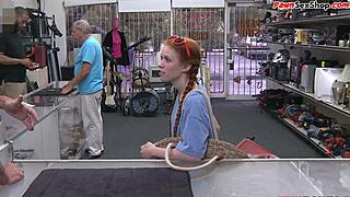 Petite Redhead Delivers Intense Blowjob To Huge Cock, Receives Cumshot