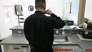 Imagine a submissive young teen getting her throat roughly filled with cum on her small tits