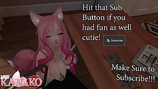 catgirl bounces and begs for cum, gets covered