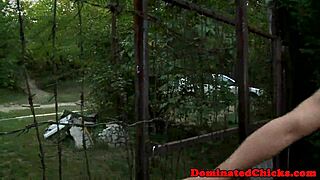 is this submissive ready for anal punishment outdoors?