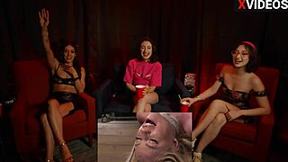 Three hotties say, Wow, that bdsm porn is hot!