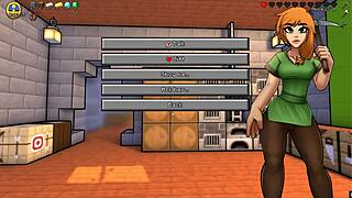 hornycraft parody hentai game pornplay ep 5, the cowgirl touches my morning boner