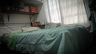 Hidden phone in aunt's room spies on her hot big ass while she changes.