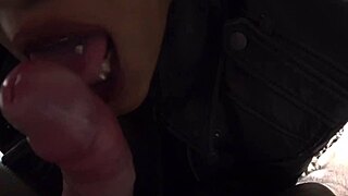 dark dea says, 'i'm the kinky queen sucking this huge white cock and swallowing all that cum'