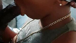 tiny tits ebony whore licks cock and gets oral pleasure