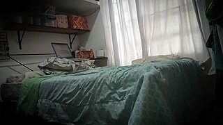 Hidden phone in aunt's room spies on her hot big ass while she changes.