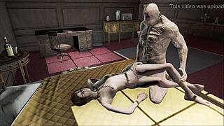 Elie bends over for old ghoul in Fallout 4 scene.