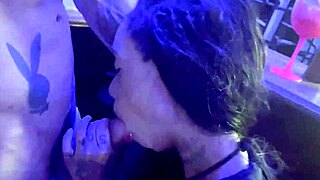 Mamei enjoys a delicious drink at the bar with bartender Hisak