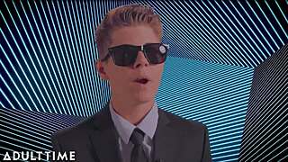 adult time - nerdy lesbian cadence lux creates sex companion for threesome with bff full scene 😏