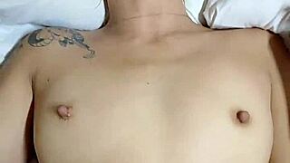 Hot blonde Sara Jay sucks big tits blowjob