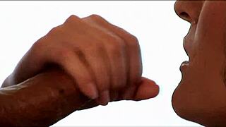 How does Austin's hardcore blowjob feel with her big tits bouncing?