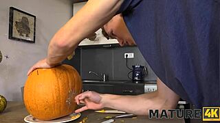 Mature4k Halloween Pumpkin Pie Gets Fucked Hard!