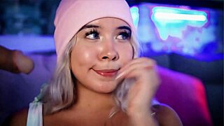 sexy blonde girl gives close-up blowjob to colombian babe