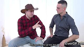 I'm the poor guy who lets my sexy friend ride my girlfriend for dollars, turning her into a fuck doll with oral and hardcore action.