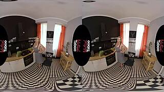 Virtual Taboo: Apron Can't Cover Blonde's Shaved Boobs In POV