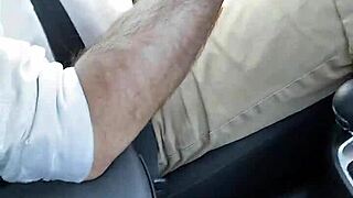 Haha, fingering my tight german pussy in public while he drives the car!